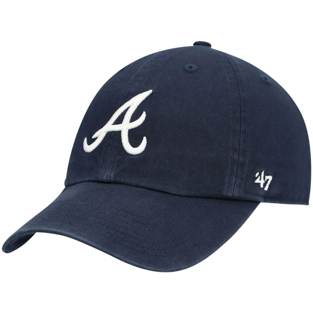 Atlanta Braves Youth Team Logo Clean Up Adjustable Hat - Navy | 47 brand