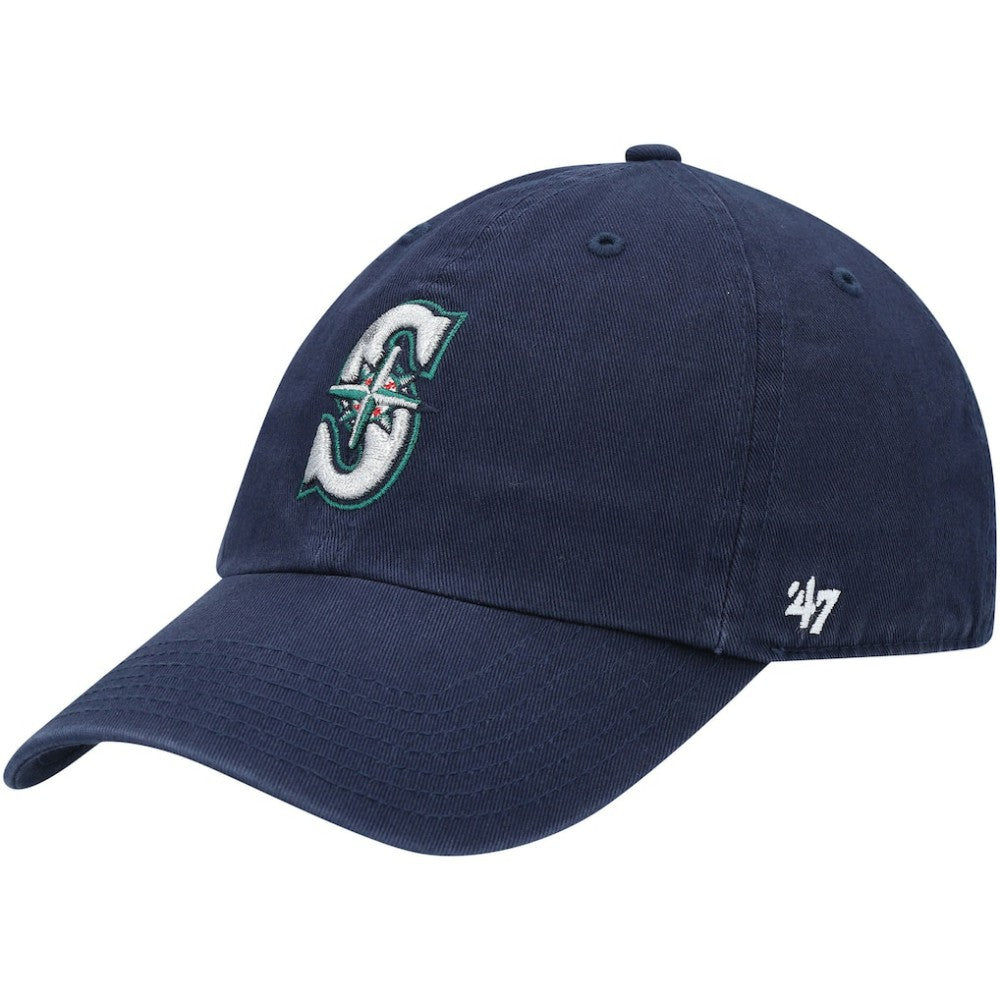 Seattle Mariners Youth Team Logo Clean Up Adjustable Hat - Navy | 47 brand