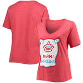 Miami Marlins Women's City Connect Plus Size V-Neck T-Shirt - Heather Red | New Era