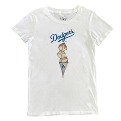 Los Angeles Dodgers Tiny Turnip Women's Triple Scoop T-Shirt - White