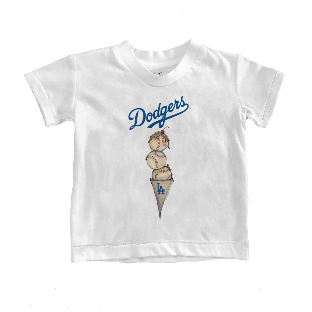 Los Angeles Dodgers Tiny Turnip Youth Triple Scoop T-Shirt - White