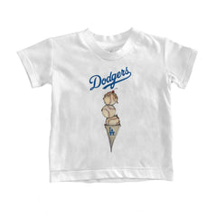 Los Angeles Dodgers Tiny Turnip Youth Triple Scoop T-Shirt - White