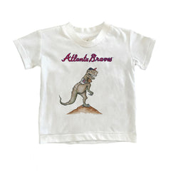 Atlanta Braves Tiny Turnip Youth TT Rex T-Shirt - White