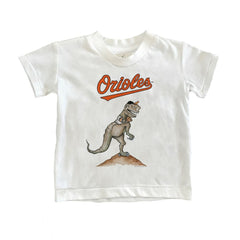 Baltimore Orioles Tiny Turnip Youth TT Rex T-Shirt - White