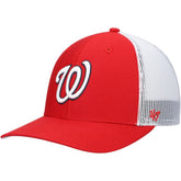 Washington Nationals Primary Logo Trucker Snapback Hat - Red/White | 47 brand