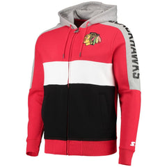 Chicago Blackhawks Starter Playoffs Color Block Full-Zip Hoodie