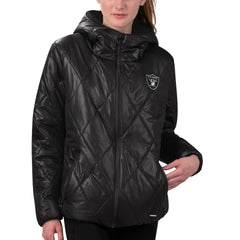 NFL Las Vegas Raiders MSX by Michael Strahan Women's Charlotte Full-Zip Hoodie Puffer Jacket
