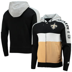 NFL New Orleans Saints Starter Playoffs Color Block Full-Zip Hoodie
