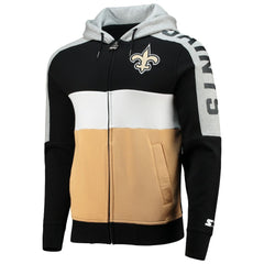 NFL New Orleans Saints Starter Playoffs Color Block Full-Zip Hoodie