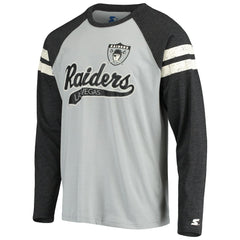 NFL Las Vegas Raiders Starter Throwback League Raglan Long Sleeve Tri-Blend T-Shirt