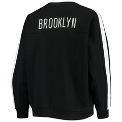 Brooklyn Nets The Wild Collective Women's Perforated Logo Pullover Sweatshirt - Black discount