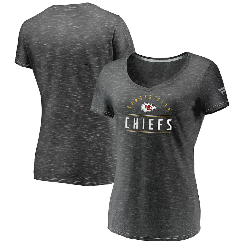 NFL Kansas City Chiefs Women's League Leader Space Dye V-Neck T-Shirt
