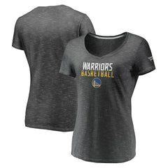 Golden State Warriors Women's Double-Fade Space-Dye V-Neck T-Shirt sale - Charcoal | Fanatics shop