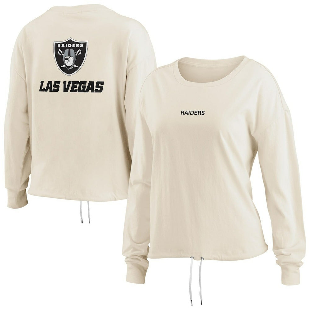 NFL Las Vegas Raiders WEAR by Erin Andrews Women's Long Sleeve Crop Top Shirt
