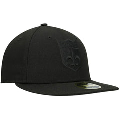 NFL New Orleans Saints Historic Logo Black on Black Low Profile 59FIFTY II Fitted Hat