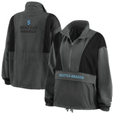 Seattle Kraken WEAR by Erin Andrews Women's Popover Packable Half-Zip Jacket