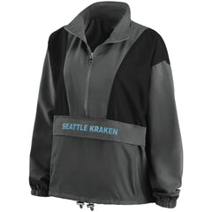 Seattle Kraken WEAR by Erin Andrews Women's Popover Packable Half-Zip Jacket