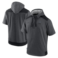 St. Louis Cardinals Authentic Collection Dry Flux Performance Quarter-Zip Short Sleeve Hoodie - Heathered Charcoal/Black | Nike