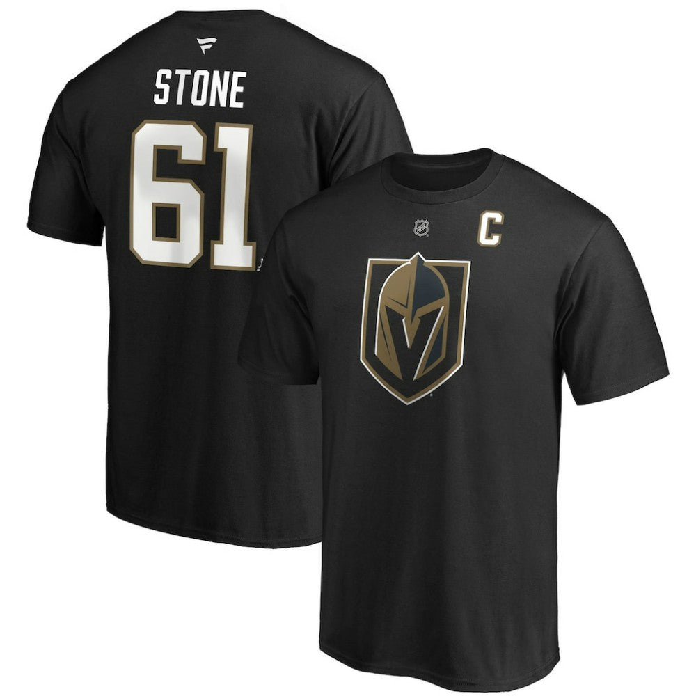 Mark Stone Vegas Golden Knights Fanatics Authentic Stack Player Name & Number Captain Patch T-Shirt