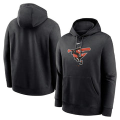 Baltimore Orioles Alternate Logo Club Pullover Hoodie - Black | Nike