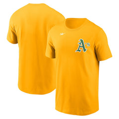 Athletics Cooperstown Collection Wordmark T-Shirt - Gold | Nike