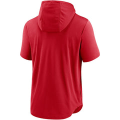 Washington Nationals Lockup Performance Short Sleeve Lightweight Hooded Top - Red | Nike