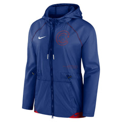 Chicago Cubs Women's Statement Raglan Full-Zip Hoodie Jacket - Royal/Red | Nike