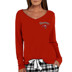 NFL Tampa Bay Buccaneers Concepts Sport Women's Marathon Knit Long Sleeve Lightweight V-Neck Lounge Top