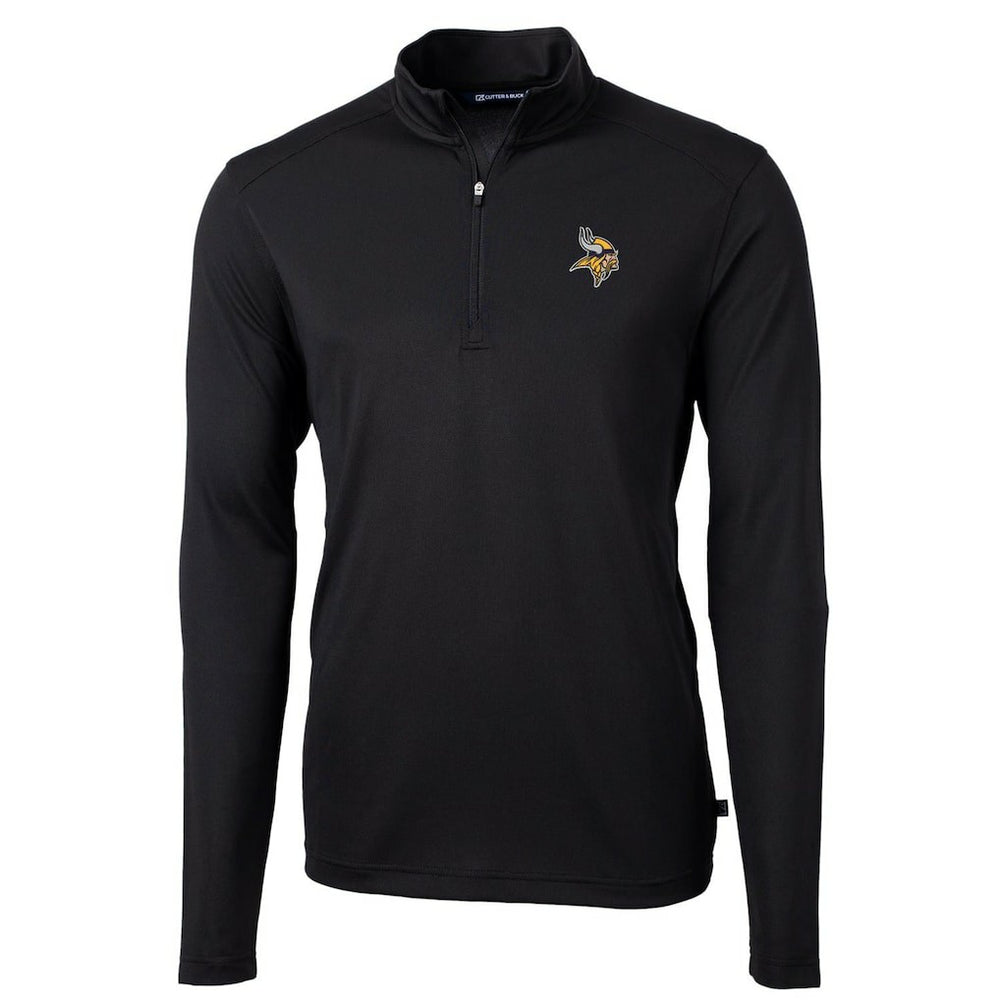 NFL Minnesota Vikings Cutter & Buck Virtue Eco Pique Recycled Quarter-Zip Pullover Jacket