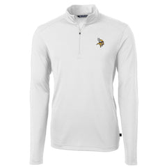NFL Minnesota Vikings Cutter & Buck Virtue Eco Pique Recycled Quarter-Zip Pullover Jacket