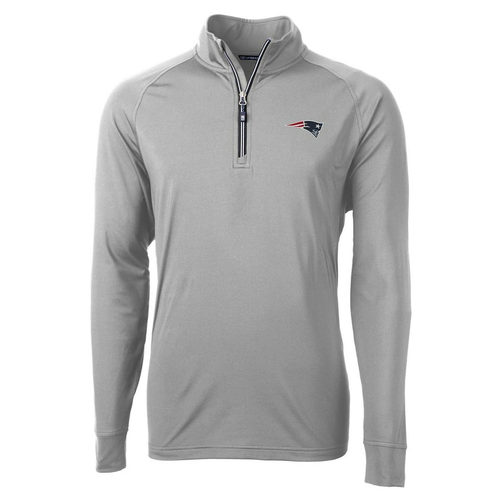 NFL New England Patriots Cutter & Buck Big & Tall Adapt Eco Knit Quarter-Zip Pullover Jacket