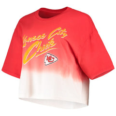 NFL Kansas City Chiefs Patrick Mahomes Majestic Threads Women's Dip-Dye Player Name & Number Crop Top