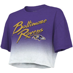 NFL Baltimore Ravens Lamar Jackson Majestic Threads Women's Dip-Dye Player Name & Number Crop Top