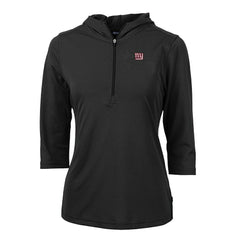 NFL New York Giants Cutter & Buck Women's Virtue Eco Pique Half-Zip 3/4 Sleeve Pullover Hoodie