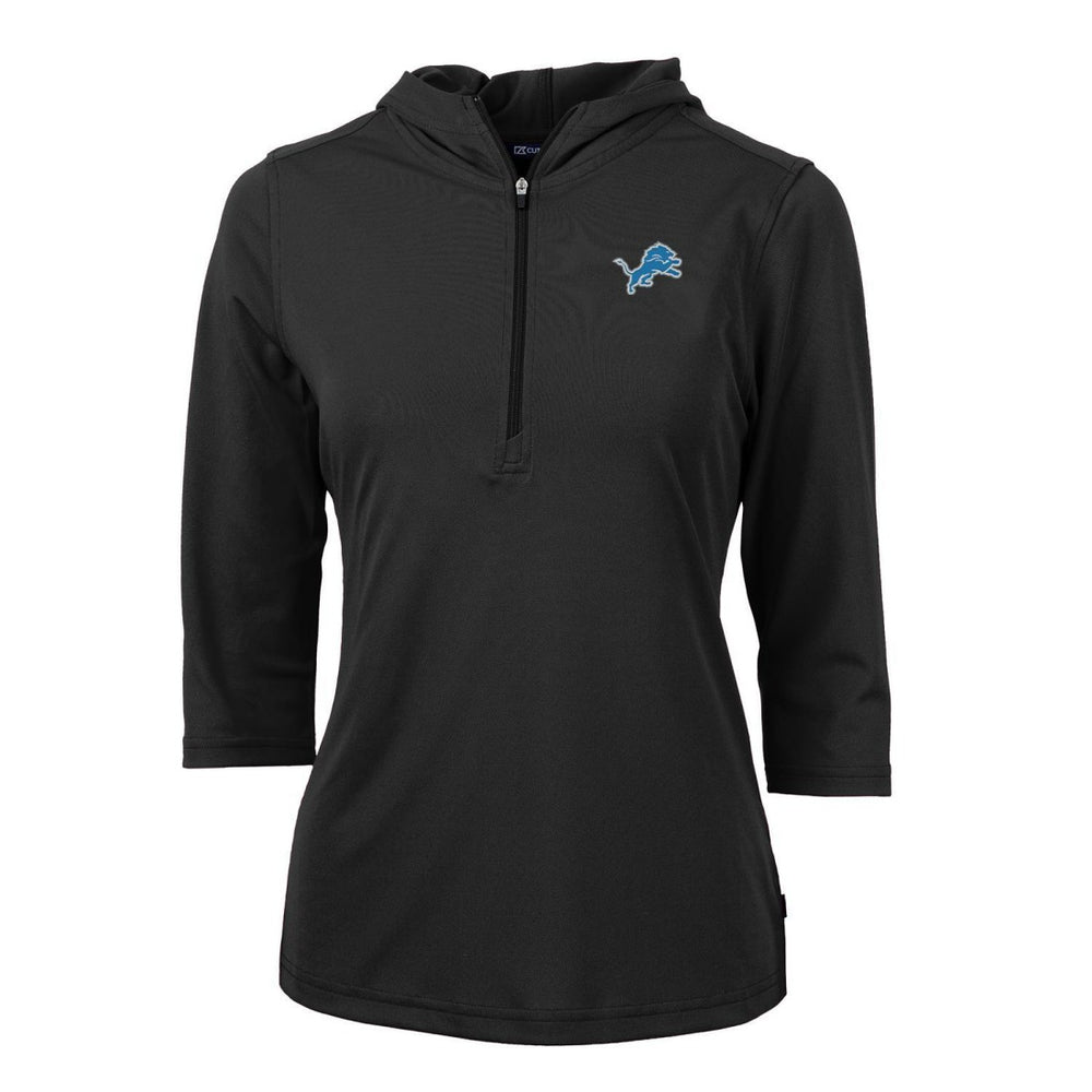 NFL Detroit Lions Cutter & Buck Women's Virtue Eco Pique Half-Zip 3/4 Sleeve Pullover Hoodie