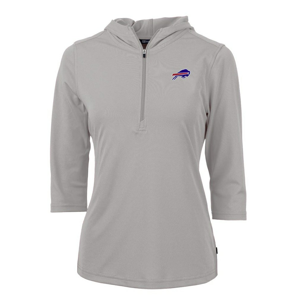 NFL Buffalo Bills Cutter & Buck Women's Virtue Eco Pique Half-Zip 3/4 Sleeve Pullover Hoodie