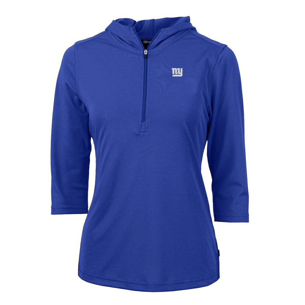 NFL New York Giants Cutter & Buck Women's Virtue Eco Pique Half-Zip 3/4 Sleeve Pullover Hoodie