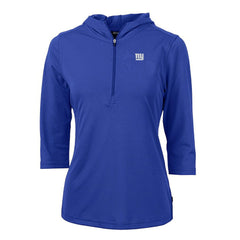 NFL New York Giants Cutter & Buck Women's Virtue Eco Pique Half-Zip 3/4 Sleeve Pullover Hoodie