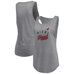 Miami Heat Women's Quality Time Open Scoop Neck Tri-Blend Tank Top - Heathered Gray | Fanatics cheap