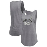 Brooklyn Nets Women's Quality Time Open Scoop Neck Tri-Blend Tank Top - Heathered Gray | Fanatics outlet