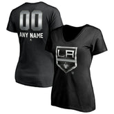 Los Angeles Kings Women's Personalized Midnight Mascot Logo V-Neck T-Shirt