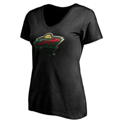 Minnesota Wild Women's Personalized Midnight Mascot Logo V-Neck T-Shirt