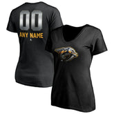 Nashville Predators Women's Personalized Midnight Mascot Logo V-Neck T-Shirt