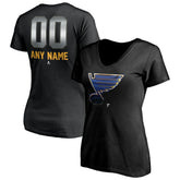 St. Louis Blues Women's Personalized Midnight Mascot Logo V-Neck T-Shirt