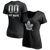 Toronto Maple Leafs Women's Personalized Midnight Mascot Logo V-Neck T-Shirt