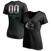 Vancouver Canucks Women's Personalized Midnight Mascot Logo V-Neck T-Shirt
