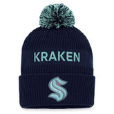 Seattle Kraken Fanatics 2022 NHL Draft Authentic Pro Cuffed Knit Hat with Pom
