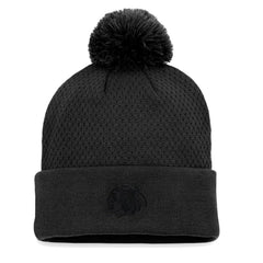 Chicago Blackhawks Fanatics Women's Authentic Pro Road Cuffed Knit Hat with Pom