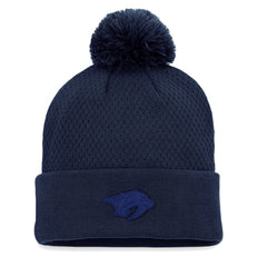 Nashville Predators Fanatics Women's Authentic Pro Road Cuffed Knit Hat with Pom