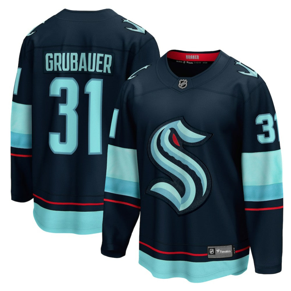 Philipp Grubauer Seattle Kraken Fanatics Home Breakaway Player Jersey